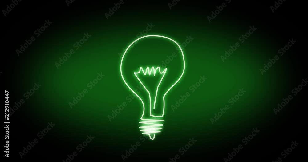Light bulb is animated against black background Light bulb is animated against black background