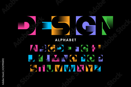 Vibrant color modern font