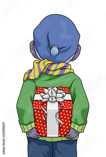 Kid Hide Gift Back View Ill...
