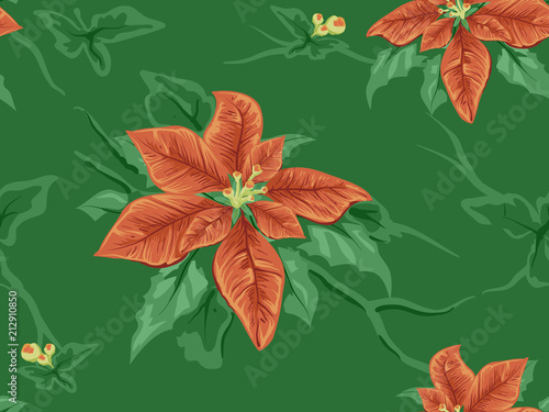 Poinsettia Design Seamless ...