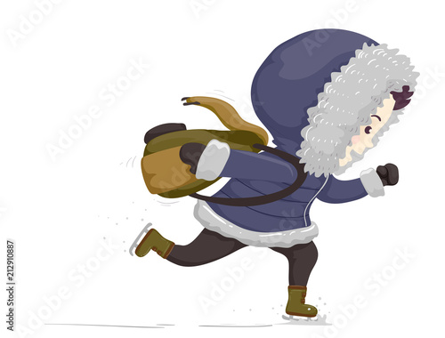 Kid Boy Student Ice Skating...