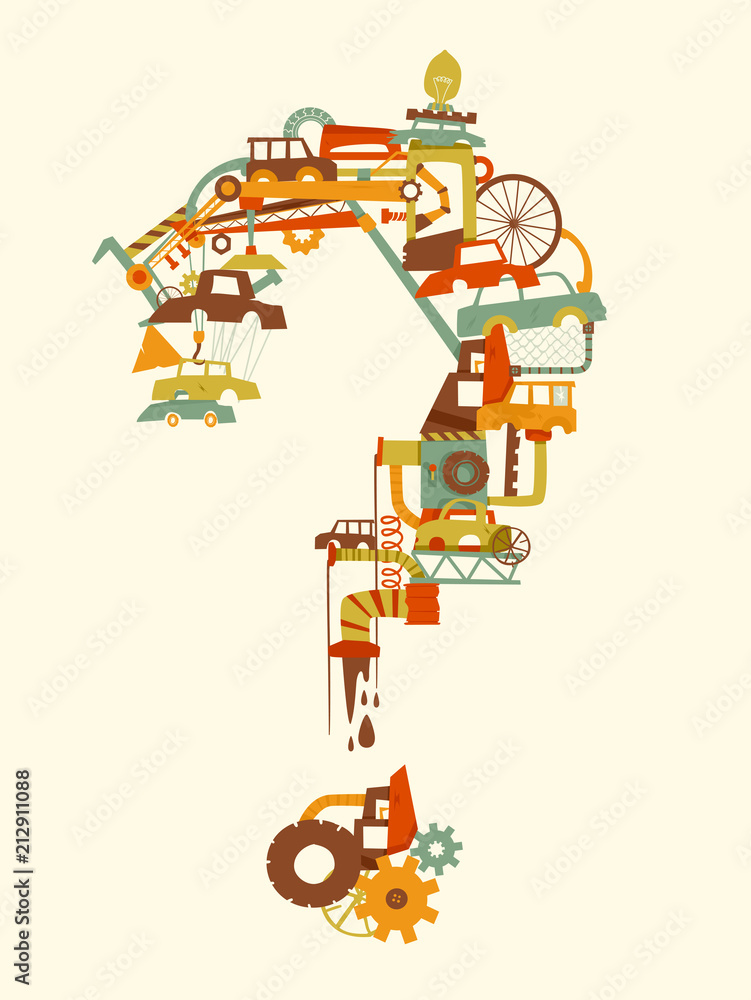 Question Mark Junkyard Illustration Question Mark Junkyard Illustration