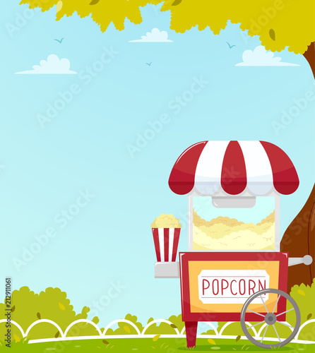 Popcorn Cart Park Backgroun...