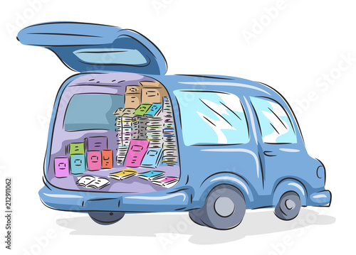 Mobile Book Sale Illustration
