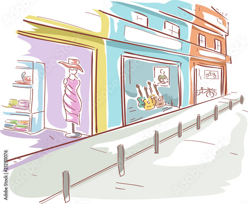 Street Stores Illustration