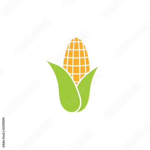 Corn icon - heaithy food symbol - flat vector illustration isolated on white background. photo