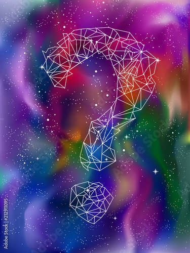 Question Mark Galaxy Constellation Illustration