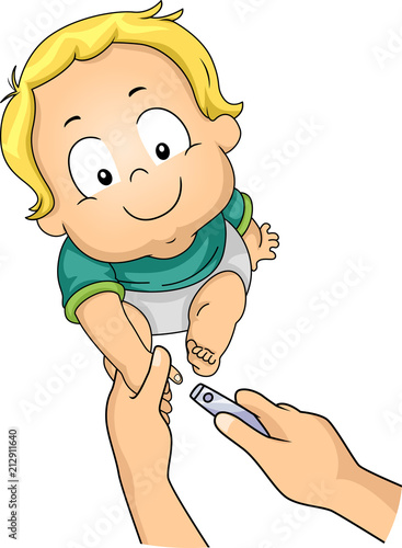 Baby Boy Nail Trim Illustra...