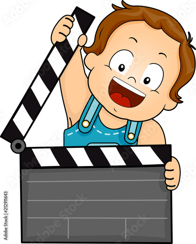 Baby Boy Hold Clapper Illus...