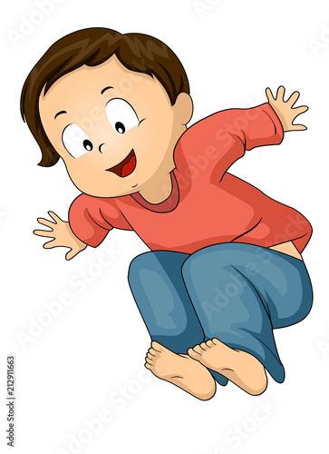 Toddler Boy Broad Jump Illustration