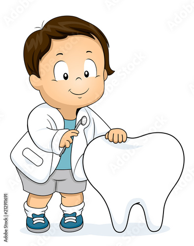 Toddler Boy Dental Check Up Illustration