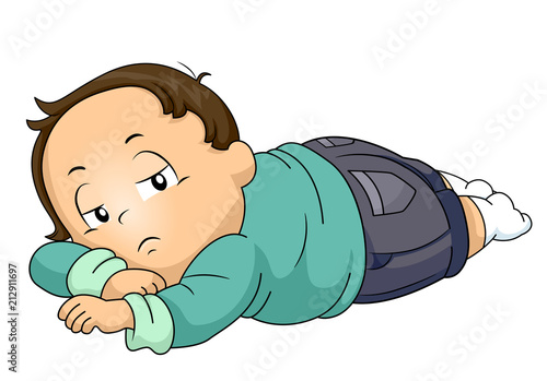 Toddler Boy Lazy Illustration