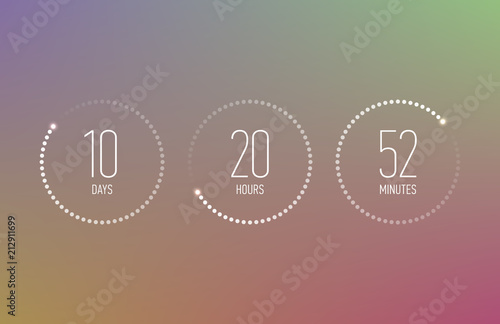 Digital countdown clock counter timer, coming soon or under construction web site page time remaining count down