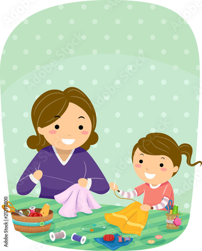 Stickman Kid Girl Mother Se...