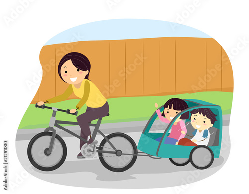 Stickman Kids Mom Trailer B...