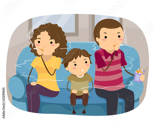 Stickman Kid Boy Family Smo...