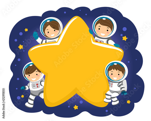 Stickman Kids Family Astron...