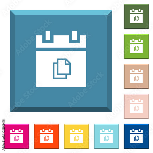 Duplicate schedule item white icons on edged square buttons