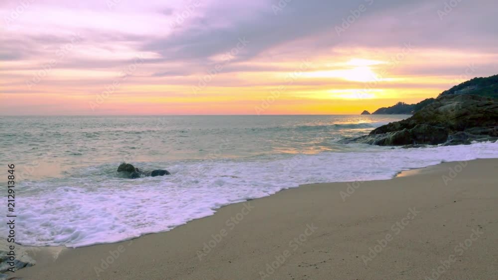 View of seascape sunset over beach sea patong beach phuket, thailand View of seascape sunset over beach sea patong beach phuket, thailand