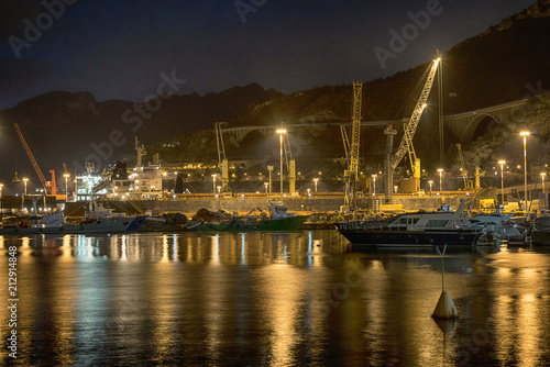 View of the night port