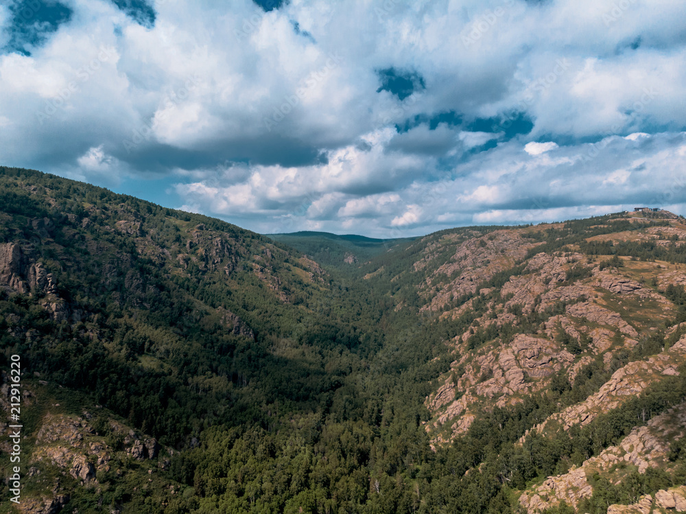 Fototapeta premium mountains in the vicinity of Bannoe lake, republic Bashkortostan, Russia