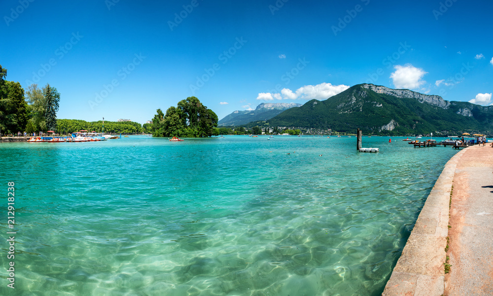 view of Lake Annecy in the French Alps
