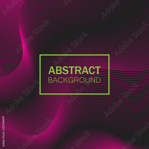 Geometric background with dynamic waves. Abstract vector illustration.