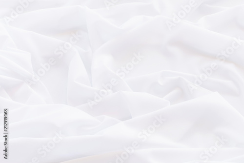 White fabric background and texture, Crumpled of white satin for abstract and design,