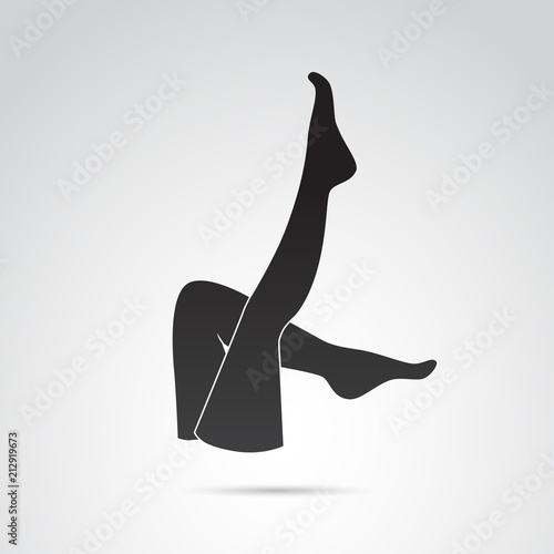 Woman legs in seductive pose vector icon.