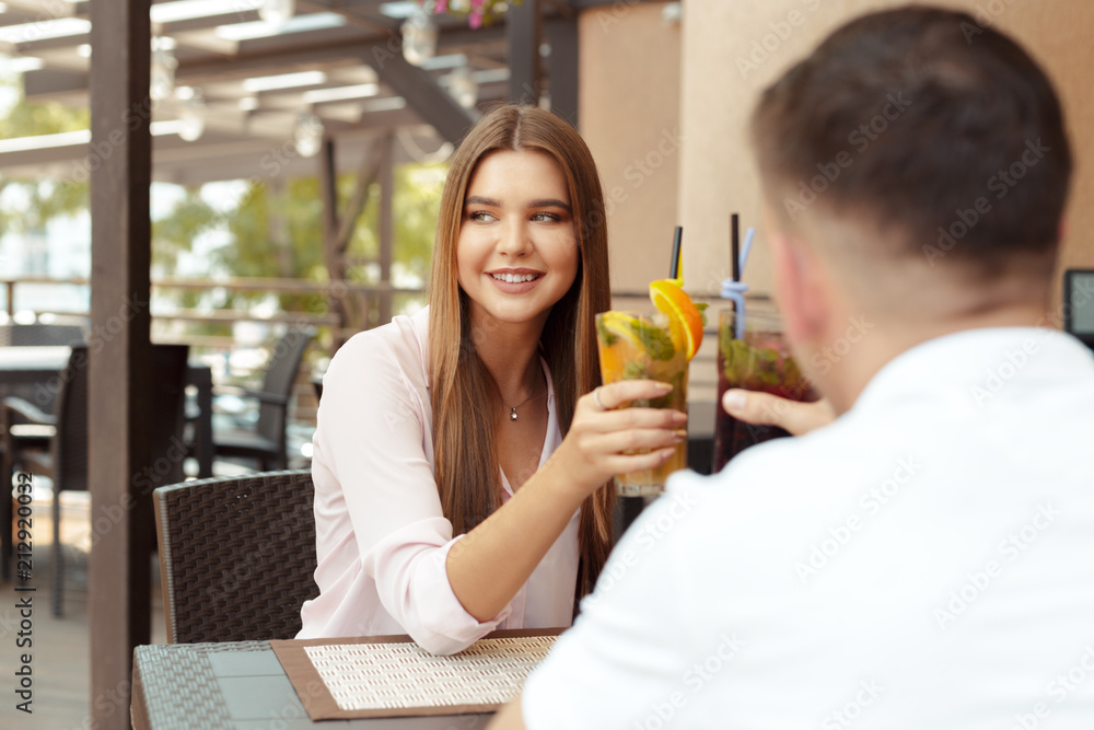 Two people in cafe enjoying the time spending with each other Two people in cafe enjoying the time spending with each other