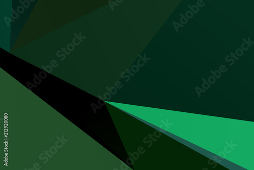 Green background with triangles Simple geometric background with gradient shapes. Triangles of different scale, size and shape