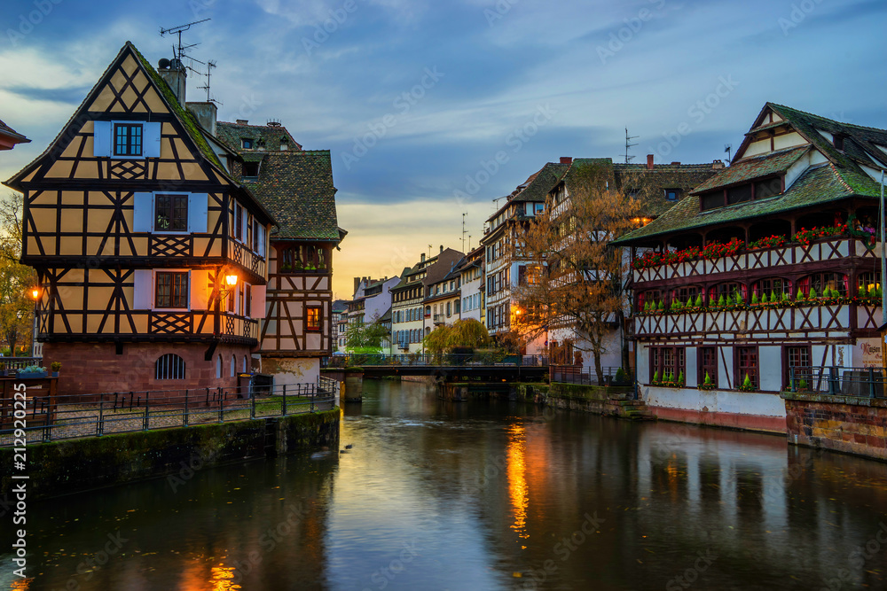 Strasbourg Alsace France. Traditional half timbered houses