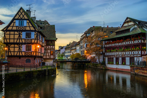 Strasbourg Alsace France. Traditional half timbered houses
