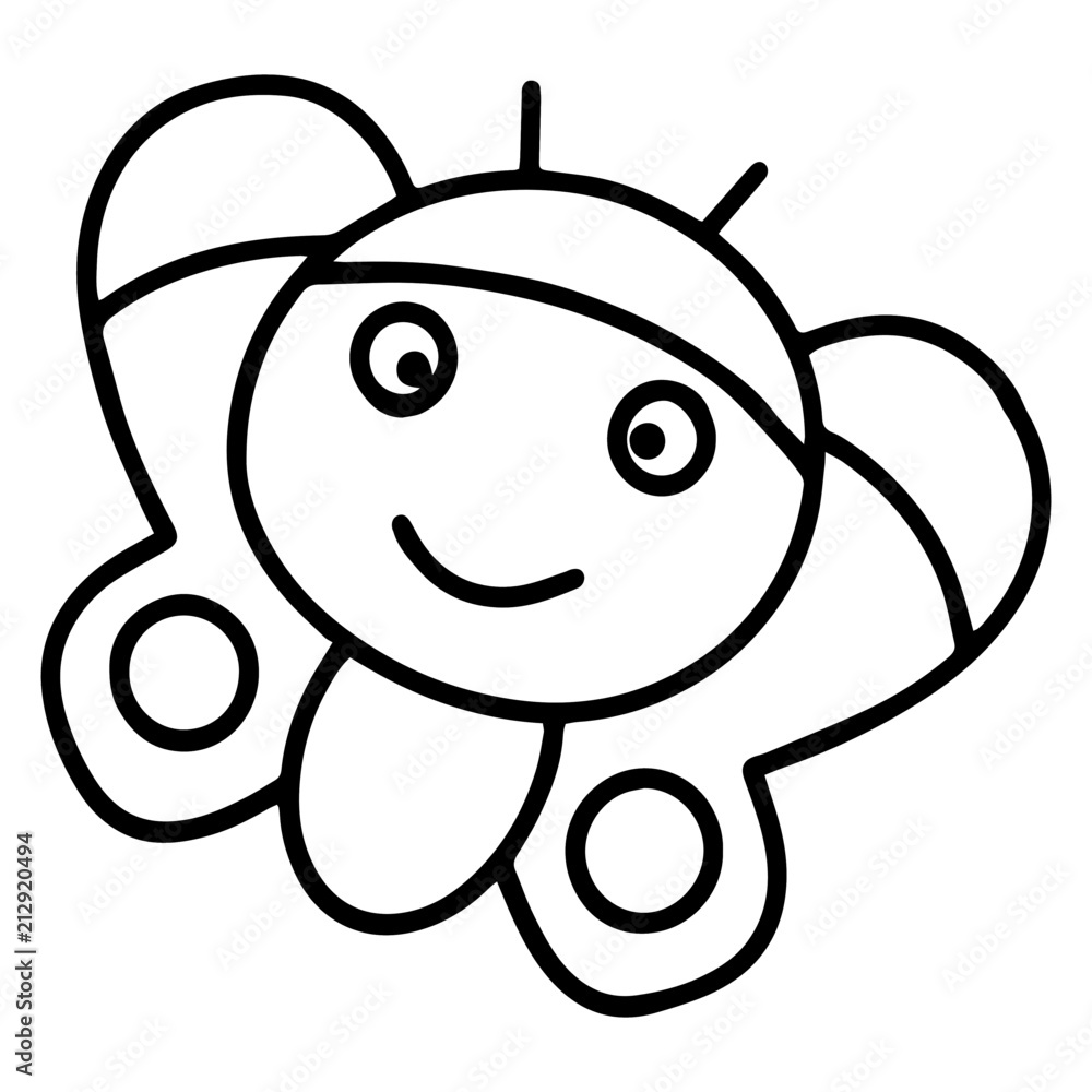 Cute butterfly cartoon illustration isolated on white background for children color book Cute butterfly cartoon illustration isolated on white background for children color book