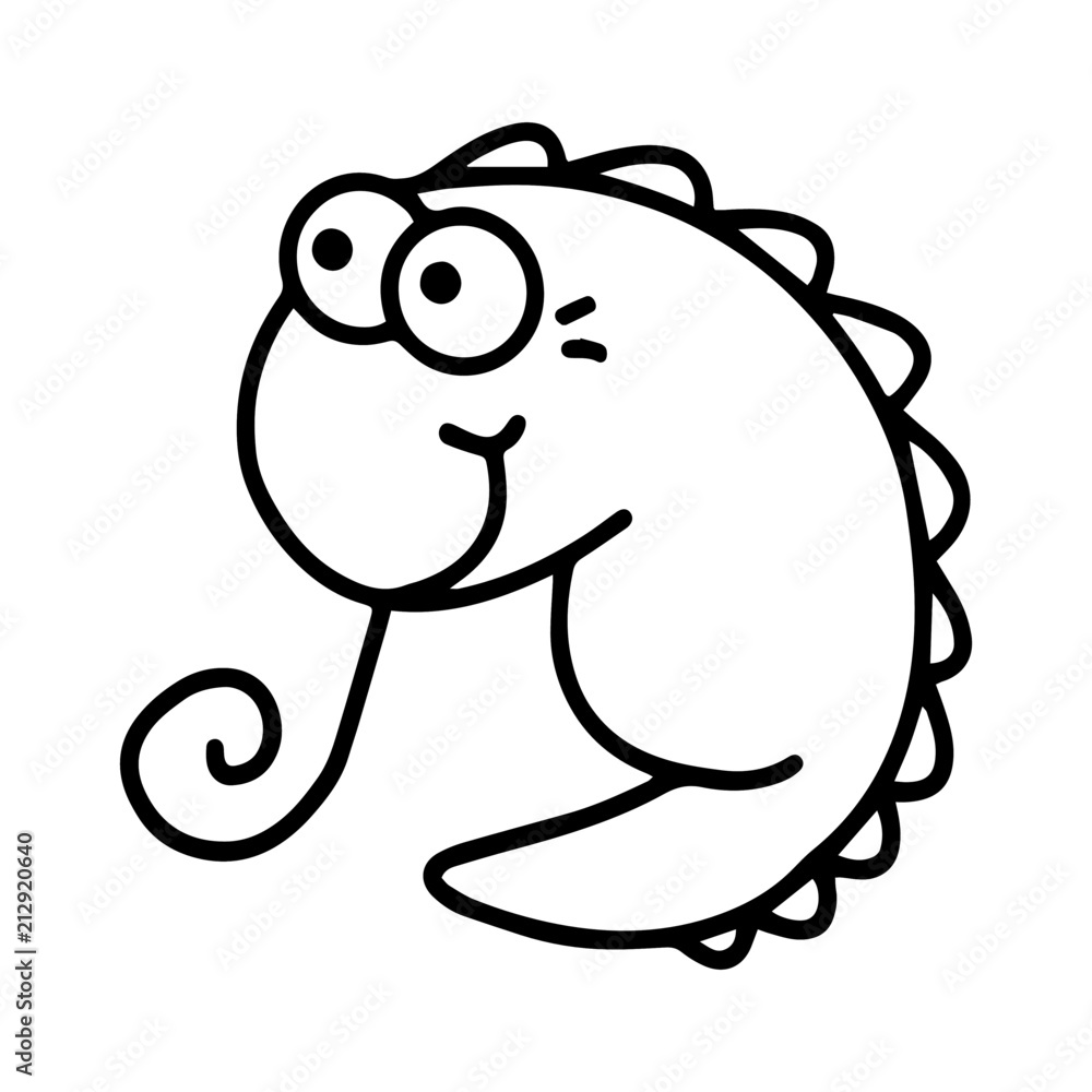 Fototapeta premium Gecko cartoon illustration isolated on white background for children color book