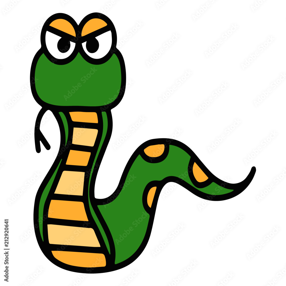 Obraz premium Snake cartoon illustration isolated on white background for children color book