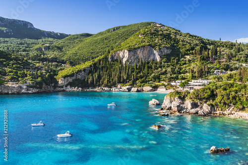 Fototapeta Naklejka Na Ścianę i Meble -  Beautiful bay near Paleokastritsa village, Corfu island, Greece