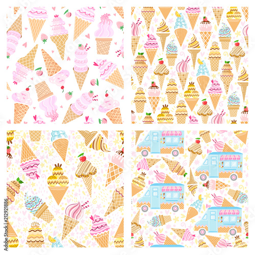 Vector ice cream seamless pattern © gala.draw
