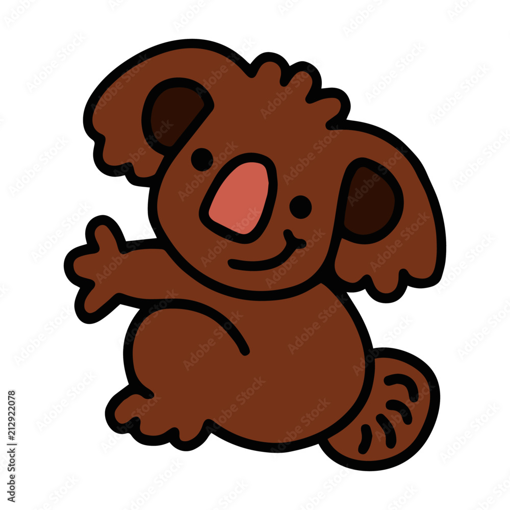 Obraz premium Koala cartoon illustration isolated on white background for children color book