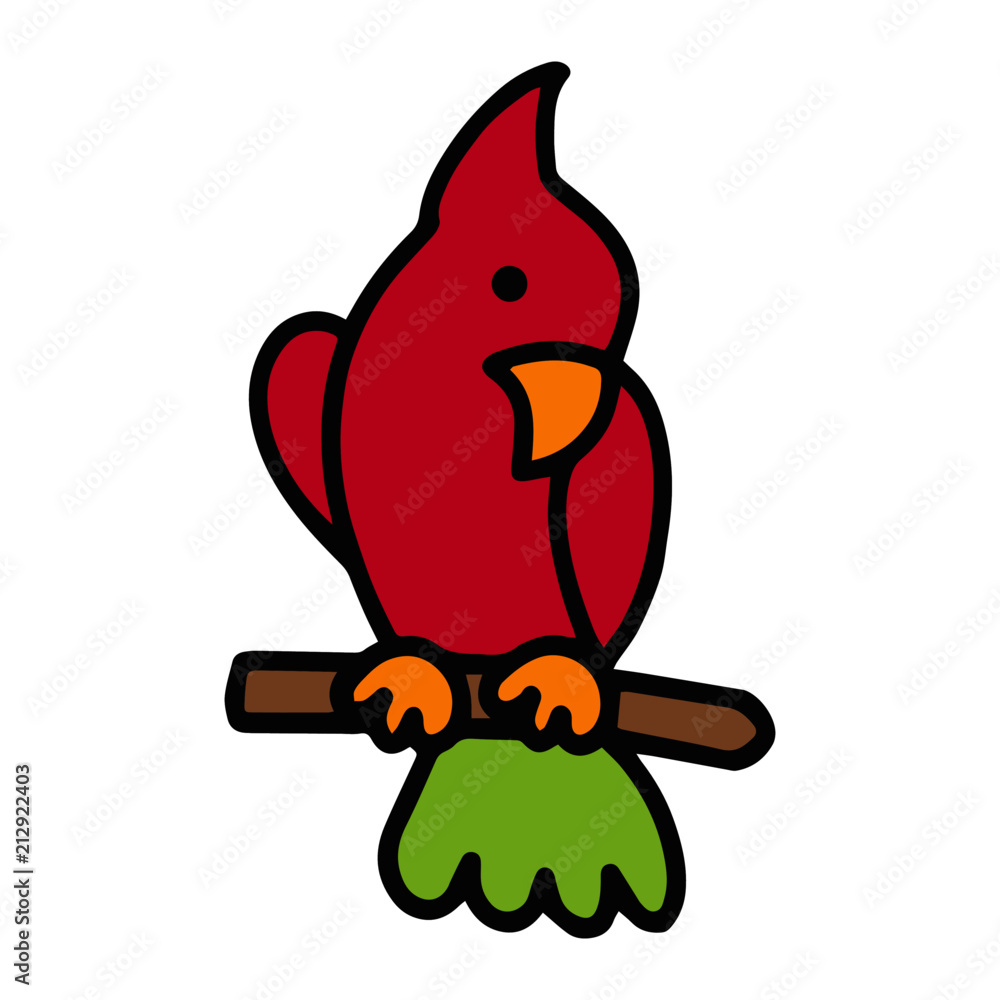 Cute parrot cartoon illustration isolated on white background for children color book Cute parrot cartoon illustration isolated on white background for children color book