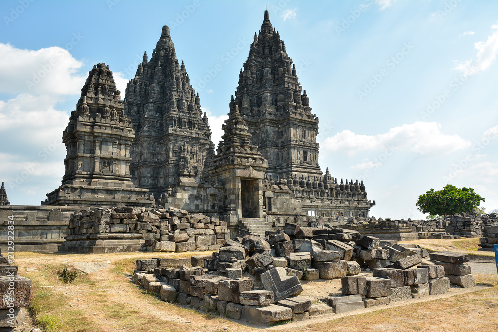 ruins of prambanan temple in Yogyakarta, Indonesia