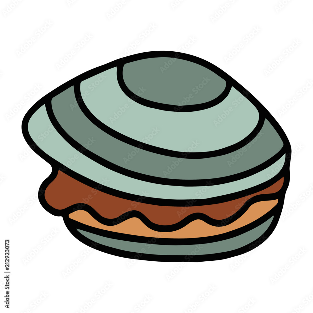 Cute clam cartoon illustration isolated on white background for children color book Cute clam cartoon illustration isolated on white background for children color book
