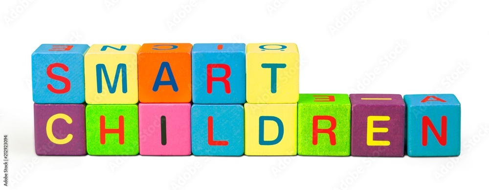 Smart Children Made of Wooden Alphabet Blocks Smart Children Made of Wooden Alphabet Blocks