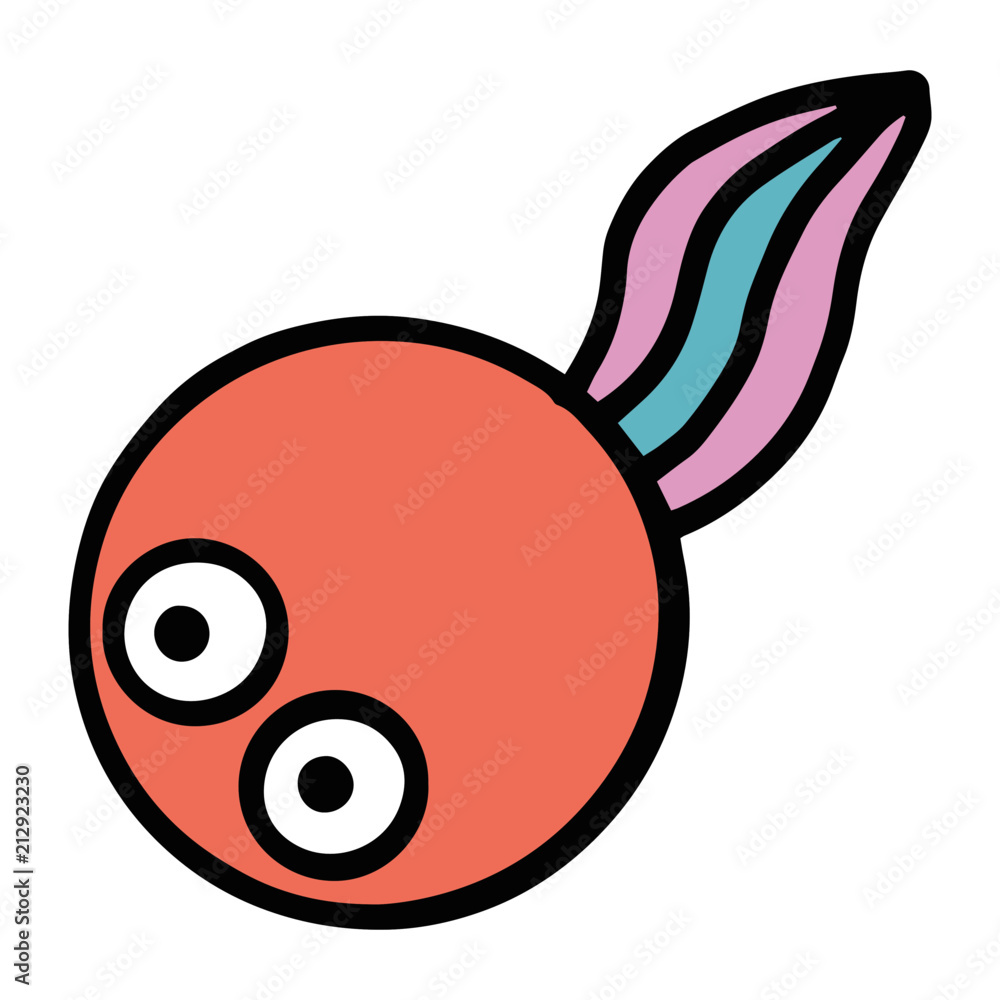Tadpole cartoon illustration isolated on white background for children color book Tadpole cartoon illustration isolated on white background for children color book