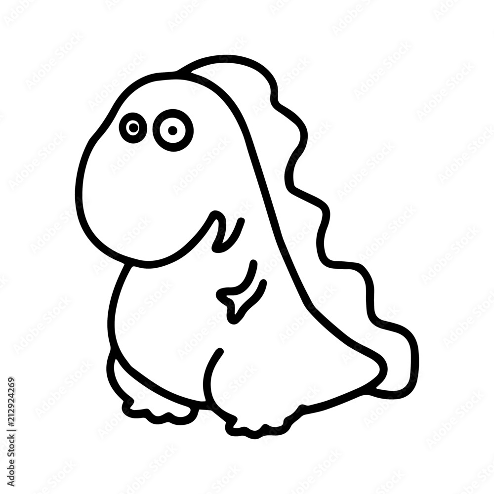 Dinosaur cartoon illustration isolated on white background for children color book Dinosaur cartoon illustration isolated on white background for children color book