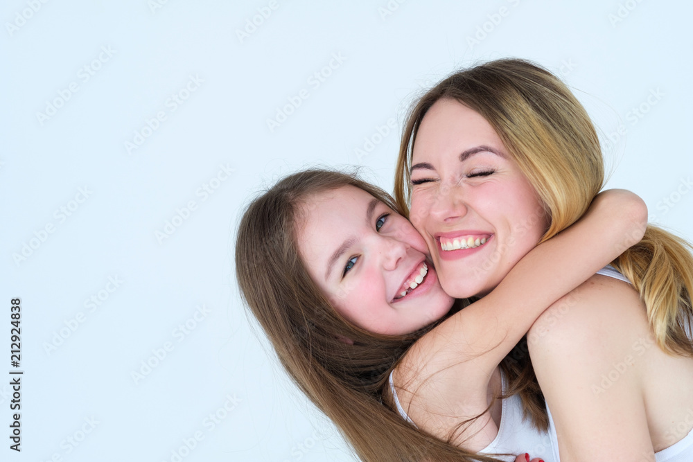 mother and daughter love. family hug and feelings expression mother and daughter love. family hug and feelings expression