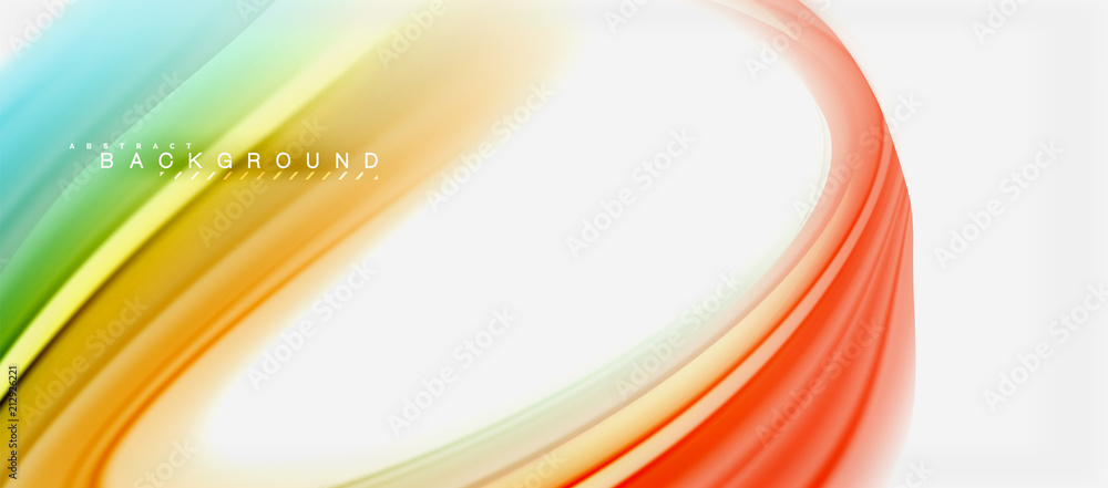 Rainbow fluid colors abstract background twisted liquid design, colorful marble or plastic wavy texture backdrop, multicolored template for business or technology presentation or web brochure cover - obrazy, fototapety, plakaty 