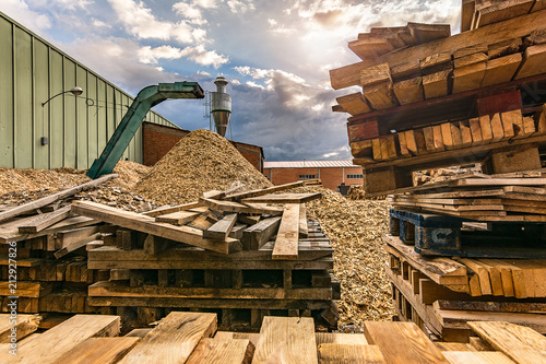 Crushing machine of wood and logs to process waste and transform into pellets