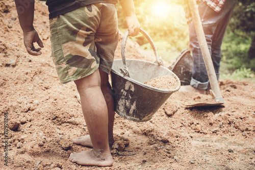 Child labor, Violence children and trafficking concept...