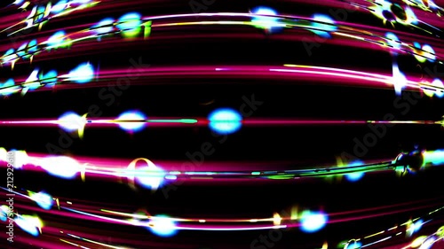 Abstract linear light forms pulse and flow (Loop).